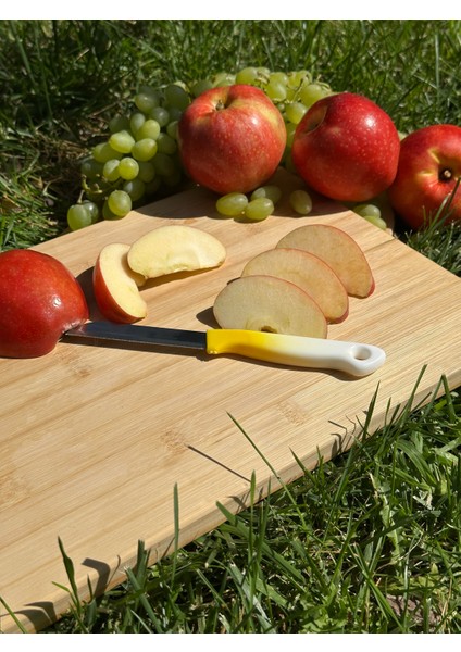 Ebruli Sarı Tırtıklı Meyve Bıçağı – 18,5 Cm, Paslanmaz Alman Çeliği, Ergonomik Sap (Tekli) modelleri