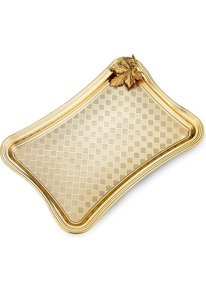 Leafy Dikdörtgen Tepsi Gold 23 cm indirimleri
