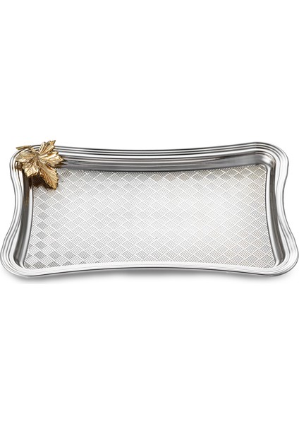 Leafy Dikdörtgen Tepsi Platin 23 cm fiyatları