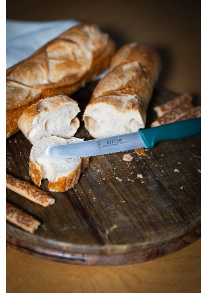 Yeşil Sebze Bıçağı – Tırtıklı, 22 Cm, Paslanmaz Alman Çeliği, Ergonomik Sap (Tekli)