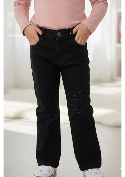 Taşlı Kız Çocuk Kot pantolon - Siyah fiyatları
