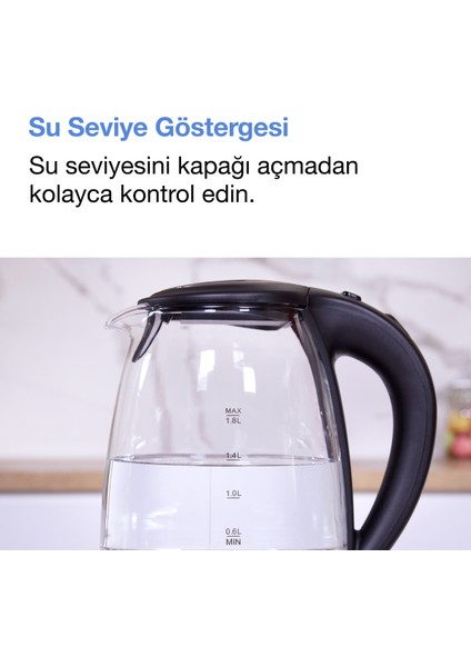 Gri Cam Su Isıtıcı, Pratik ve Şık Tasarım, Renkli Seçenekler indirimleri