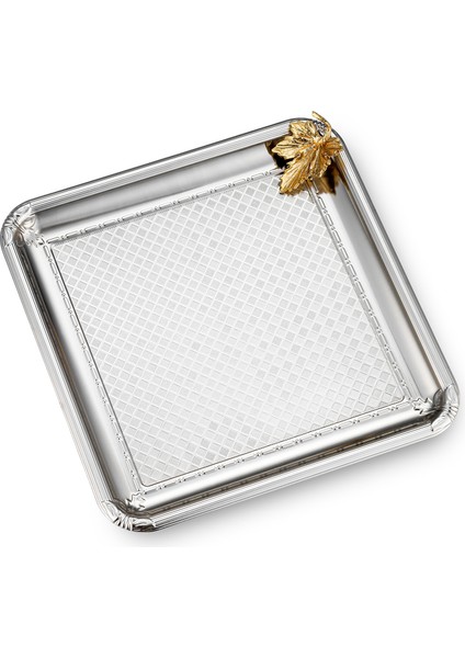 Leafy Kare Tepsi Platin 23 cm modelleri