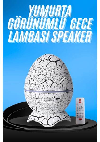 Zeroshop Gece Lambası Yumurta Işık Speaker Yeni Nesil Dinozor Yumurtası Görünümlü