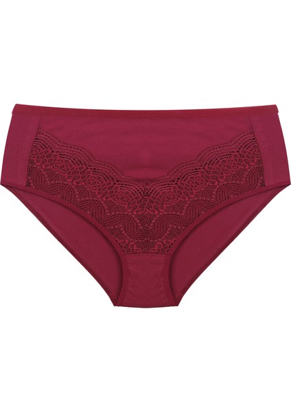 Kadın 3'lü Geniş Kenarlı Dantelli Pamuklu Fitilli Külot