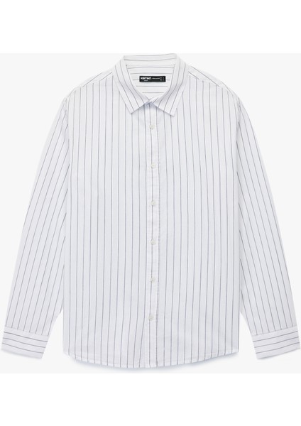 Regular Fit Uzun Kollu Düğmeli Klasik Yaka Pamuklu Gömlek