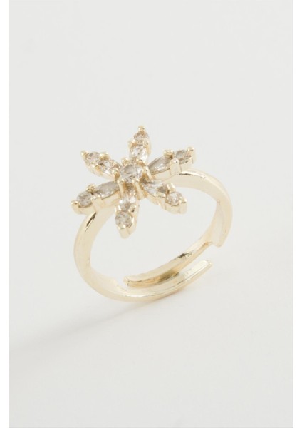 Allzey Lotus Zirkon Taşlı Yüzük-Sarı fiyatları