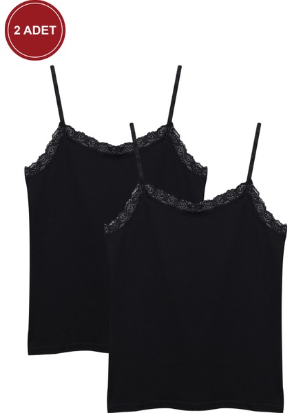 Kadın 2'li Ip Askılı Dantelli - Ayar Halkalı Atlet indirimleri
