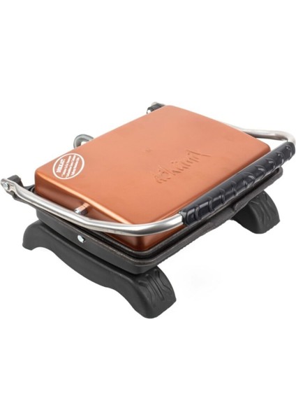 Organik Demir Döküm Tost Makinesi, Rose Gold, Kaplamasız, Sağlıklı ve Şık Tasarım