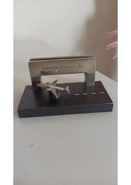 Vintage Türk Hava Yolları Turkısh Tecnıc Metal Biblo & 9X5X4.5 cm