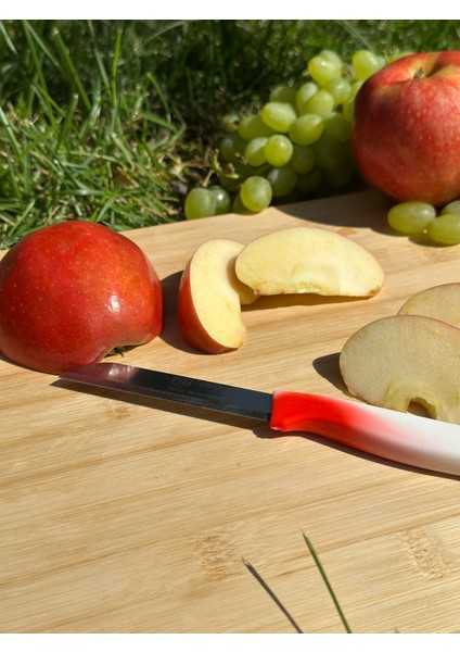 Ebruli Kırmızı Tırtıklı Meyve Bıçağı – 18,5 Cm, Paslanmaz Alman Çeliği, Ergonomik Sap (Tekli) fiyatları