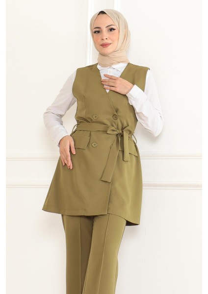 Kemer Detaylı Ikili Takım Haki 19232 fiyatları