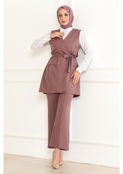 Kemer Detaylı Ikili Takım Gül Kurusu 19232