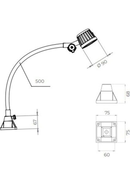 Endüstriyel Makina Aydınlatma Lambası Erc L-31-67 modelleri
