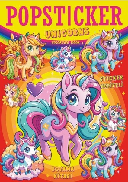 Unicorns Boyama Kitabı Popsticker