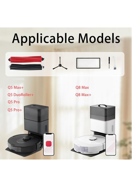 Roborock Q5 Max+/ Q5 Duoroller+/q5 Pro/q5 Pro+/q8 Max/ Q8 Max+ Robot Süpürge, Ana Fırça Hepa Filtresi Için Yedek Kitler (Yurt Dışından) modelleri