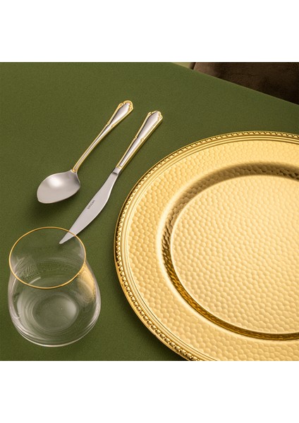 Altın Renk Yuvarlak Metal Supla – Çekiç Desenli Tekli Servis Altlığı, Şık Masa Sunumları İçin fiyatları