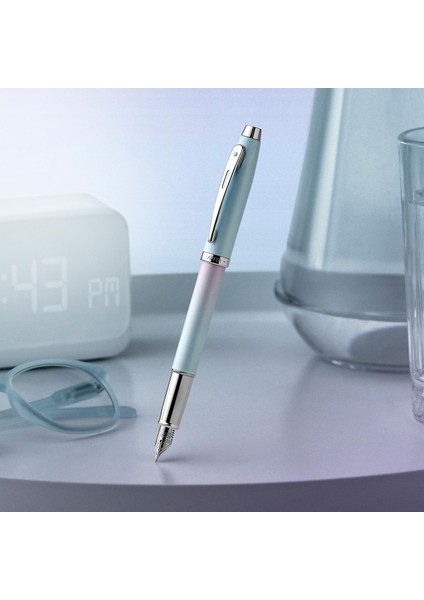 - Wizdesign (Yeni) 9376-0 100 Expressıon Dolmakalem Sedefli Mavi - Pembe Degradeli (Isme Özel)