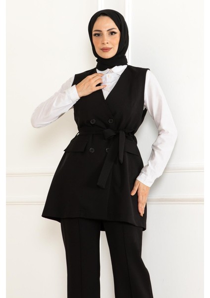 Kemer Detaylı Ikili Takım Siyah 19232 fiyatları