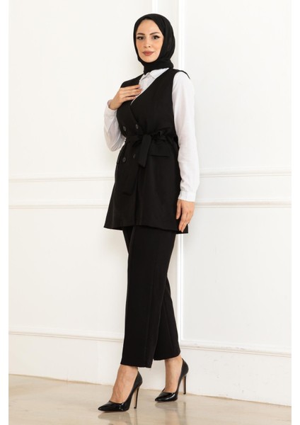 Kemer Detaylı Ikili Takım Siyah 19232 modelleri