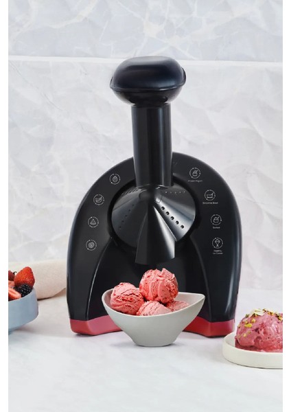 Sağlıklı Dondurma ve Sorbe Makinesi, Kırmızı, Ferah Lezzetler Için Ideal