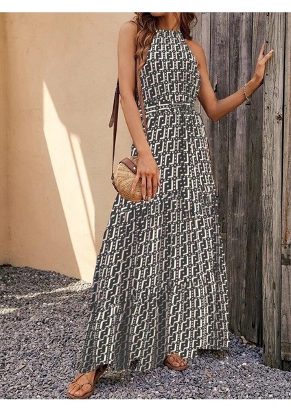 Kadın Kolsuz Halter Yaka Beli Lastiklidesenli Mikro Elbise modelleri