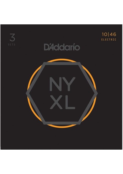 Daddarıo NYXL1046-3P Elektro Gitar Tel Seti, 3 Lü Paket, Regular Lıght