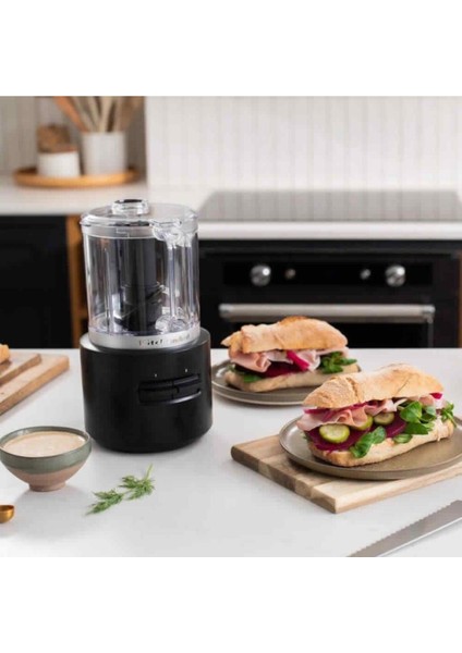 Kablosuz Mini Mutfak Robotu, Siyah, Hafif ve Kullanışlı, Bataryasız