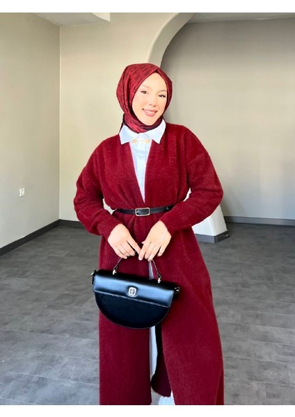Selin Uzun Kemerli Oversize Triko Yünlü Hırka fiyatları