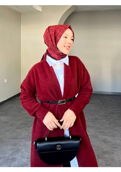 Selin Uzun Kemerli Oversize Triko Yünlü Hırka modelleri