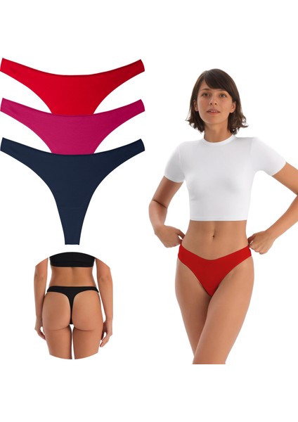 Yohannes Club, kadın, pamuklu Basic Tanga Külot, 3'lü Paket