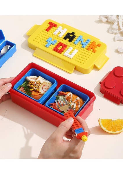 Piksel Bloklarını Bir Araya Getirmek Eğlenceli Öğle Yemeği Kutusu Mikrodalgada Kullanılabilir (Yurt Dışından) fiyatları