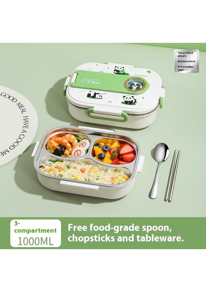 Öğrenci Bölmeli Yemek Tepsisi 316 Paslanmaz Çelik Büyük Kapasiteli Yalıtımlı Yemek Kutusu (Yurt Dışından)