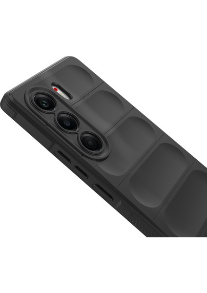 Tecno Camon 40 Pro Kılıf Esnek Tpu Oyuklu Arka Yüzey Tasarımlı Zore Etnik Silikon Kapak - Siyah