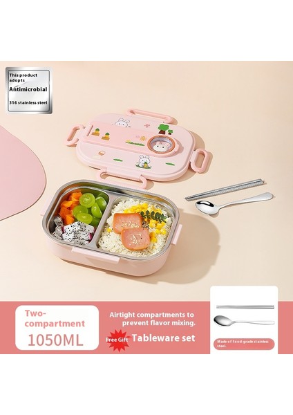 Öğrenci Bölmeli Yemek Tepsisi 316 Paslanmaz Çelik Büyük Kapasiteli Yalıtımlı Yemek Kutusu (Yurt Dışından)