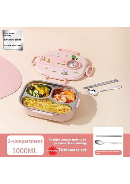 Öğrenci Bölmeli Yemek Tepsisi 316 Paslanmaz Çelik Büyük Kapasiteli Yalıtımlı Yemek Kutusu (Yurt Dışından)