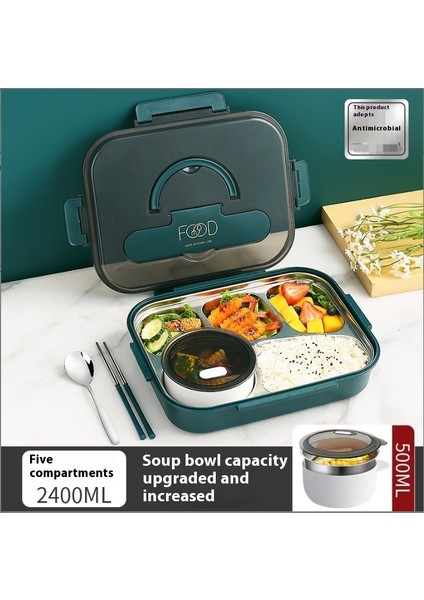 Çok Bölmeli Paslanmaz Çelik Öğrenci Yalıtımlı Beslenme Çantası (Yurt Dışından)