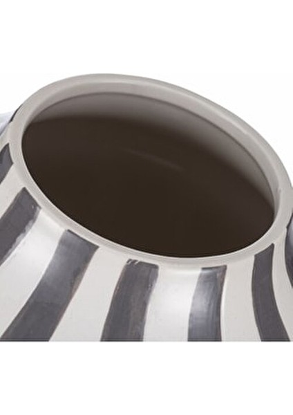 Bevel Vazo 20 cm Gri Seramik Tematik Tasarım ile Şık Dekorasyon