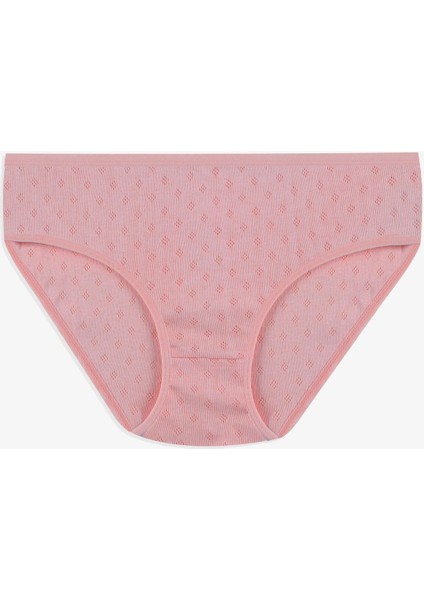 Kadın 3'lü Desenli Jakarlı Pamuklu Yüksek Bel Bato