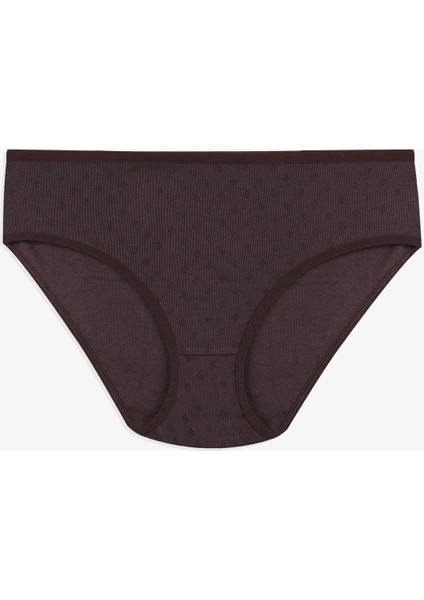 Kadın 3'lü Desenli Jakarlı Pamuklu Yüksek Bel Bato