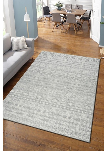 Modern Tasarımlı Jüt Dokuma Loop Sisal Gri Renk Halı