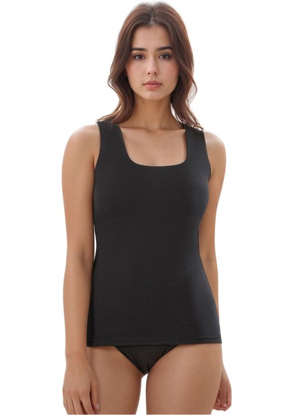 Kadın Kare Yaka Askılı Pamuklu Likralı Penye 2'li Atlet Q6K0K1T4KA modelleri