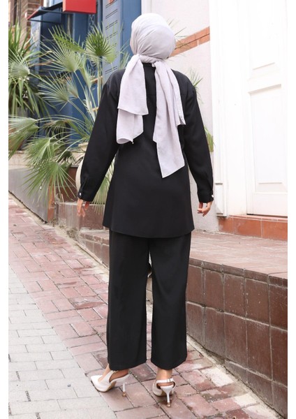 Parıltı Taş Detaylı Takım Siyah 19264 fırsatları