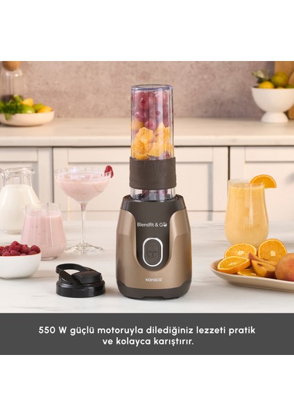 Blendfit Go Personal Kişisel Smoothie Blender Walnut Brown