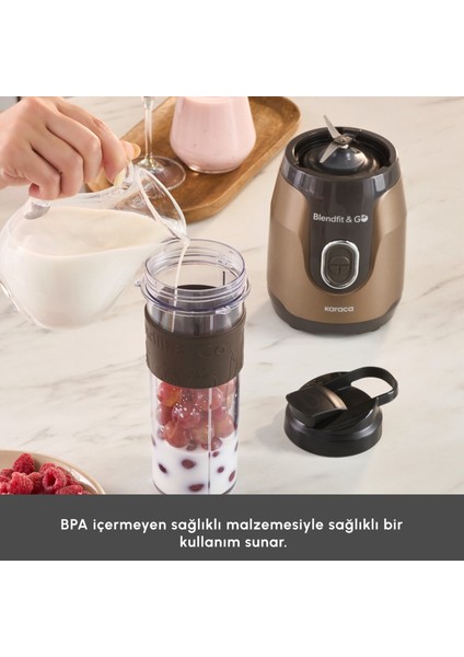 Blendfit Go Personal Kişisel Smoothie Blender Walnut Brown