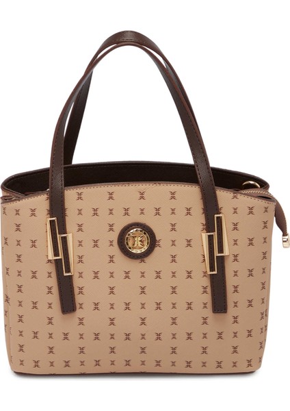 Bej Print Kadın Omuz Çantası - S1WPR0000805-T2E