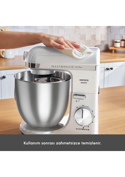 Mastermaid Chef Ultra M2000W Hamur Yoğurma Makinesi Pearl White 7l