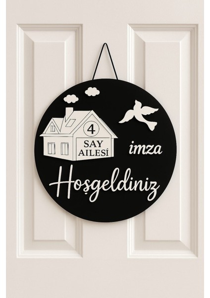 Evimize Hoşgeldiniz Kapı Süsü Kapı Isimliği Aile Isimli