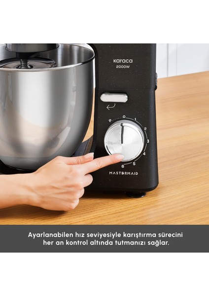 Mastermaid Chef Ultra M2000W Hamur Yoğurma Makinesi Shiny Black 7 L fırsatları