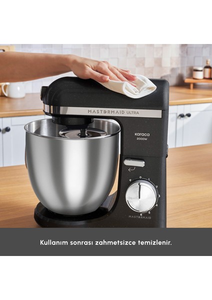 Mastermaid Chef Ultra M2000W Hamur Yoğurma Makinesi Shiny Black 7 L